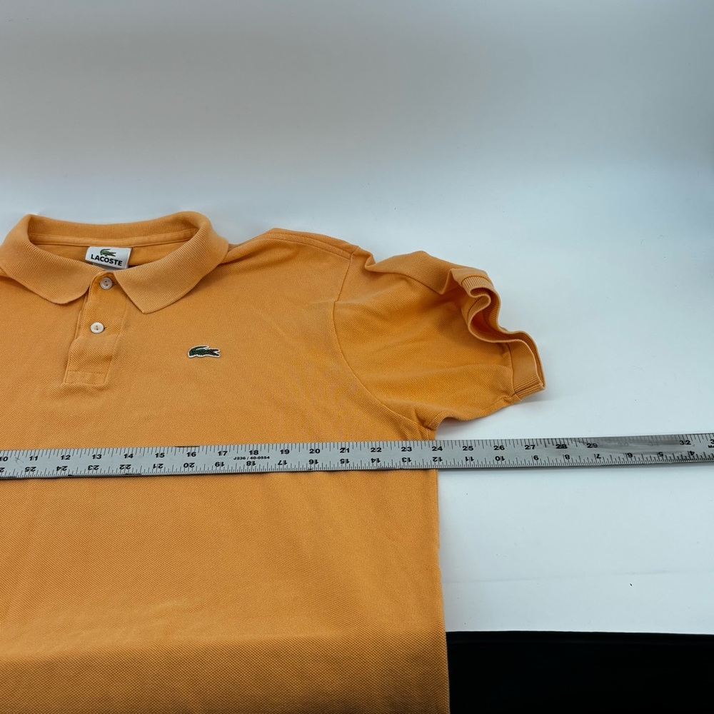 Lacoste Mens Peach/Orange Short Sleeve Preppy Polo Size 7 - Picture 4 of 8